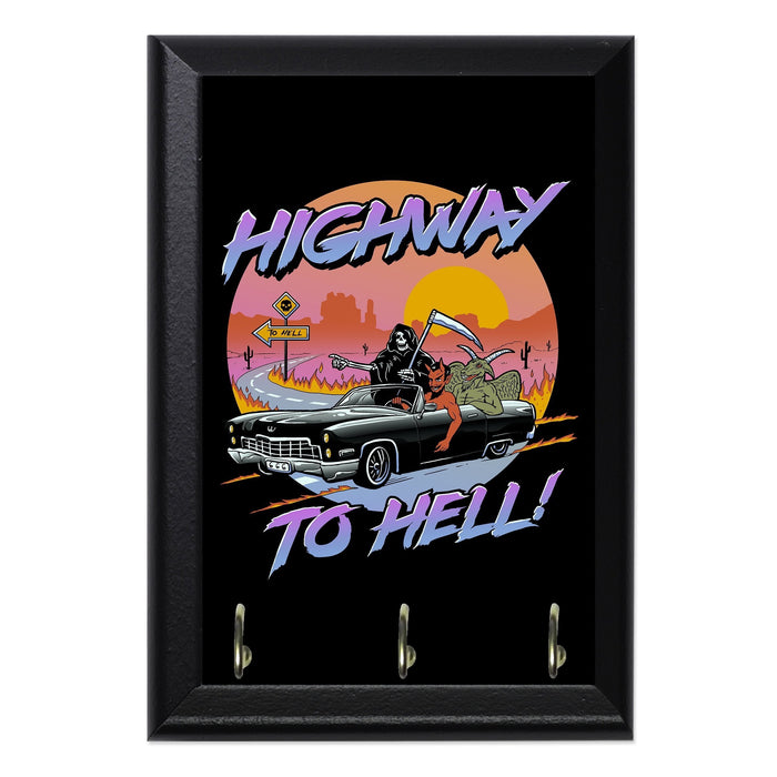 Highway To Hell Wall Plaque Key Holder - 8 x 6 / Yes