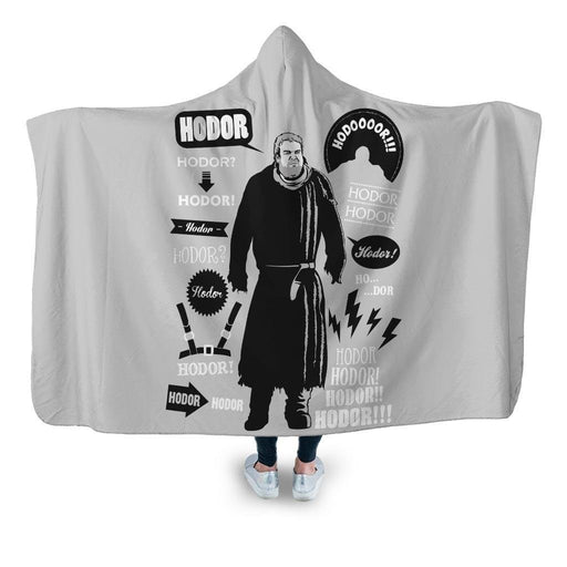 Hodor Quotes Hooded Blanket - Adult / Premium Sherpa