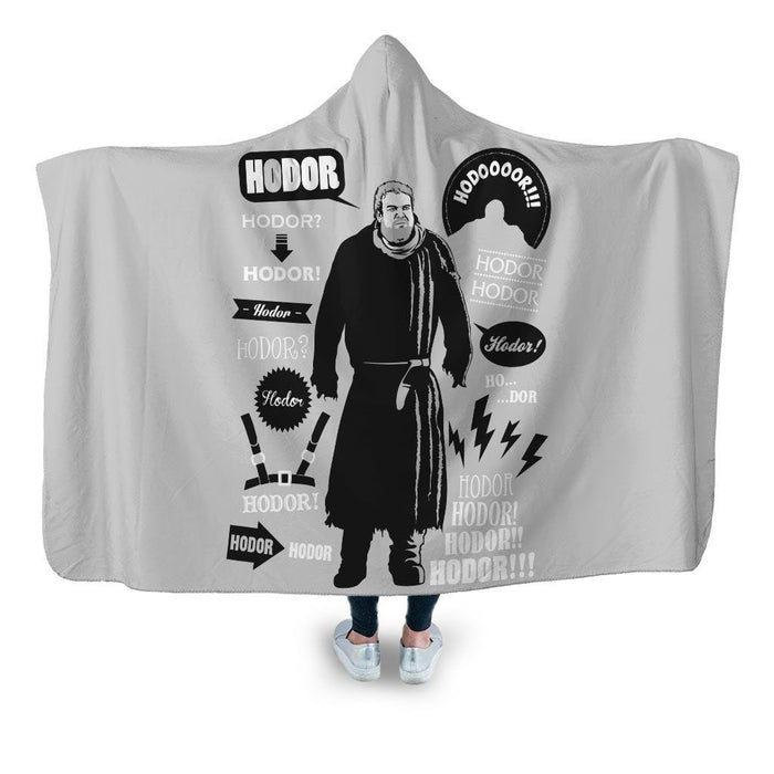 Hodor Quotes Hooded Blanket - Adult / Premium Sherpa