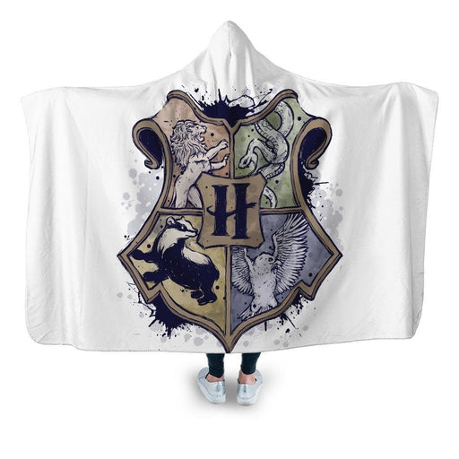 Hogwarst School Hooded Blanket - Adult / Premium Sherpa