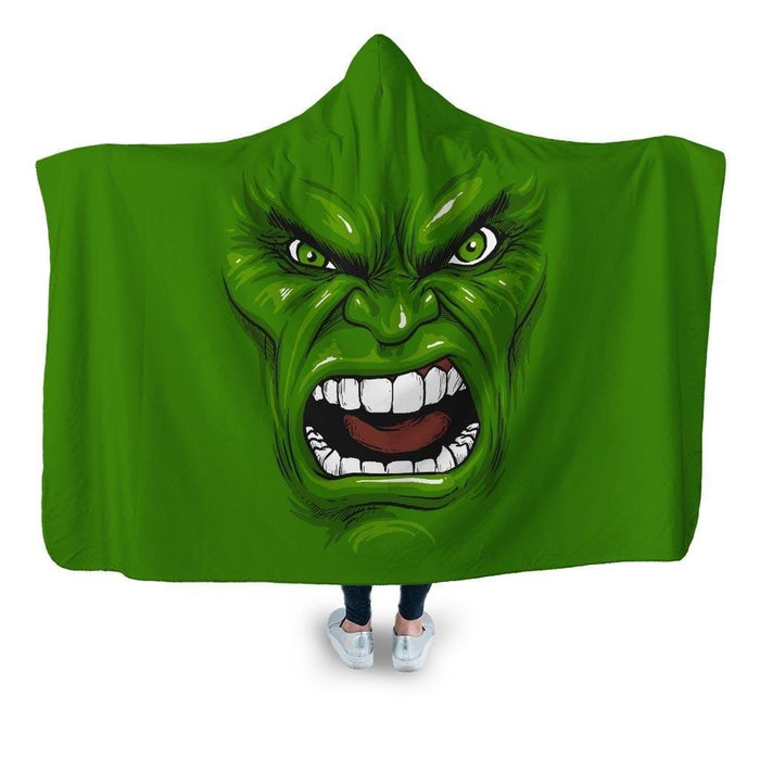 Hulk Face Hooded Blanket - Adult / Premium Sherpa