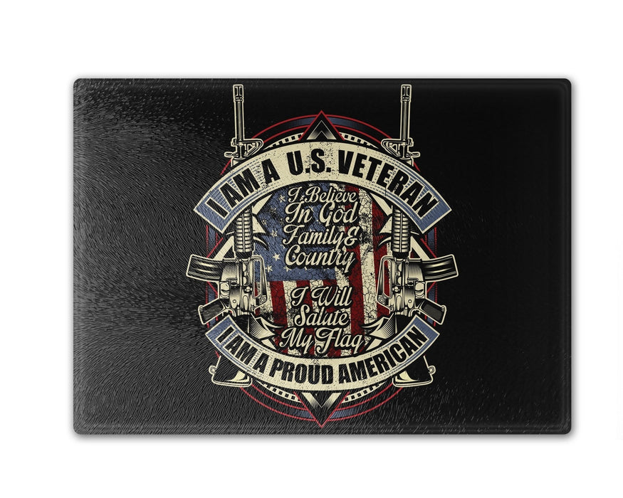 I Am A U. S. Veteran Proud American 2 Cutting Board