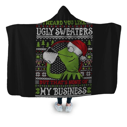 I Heard You Like Ugly Sweaters Hooded Blanket - Adult / Premium Sherpa