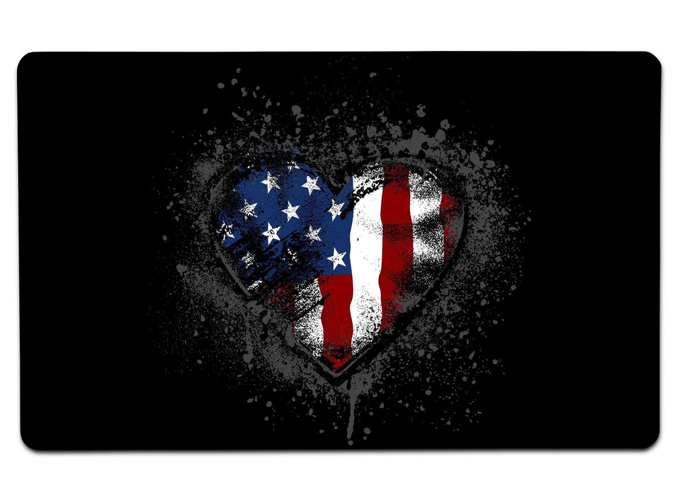 I Heart Stars And Stripes Large Mouse Pad