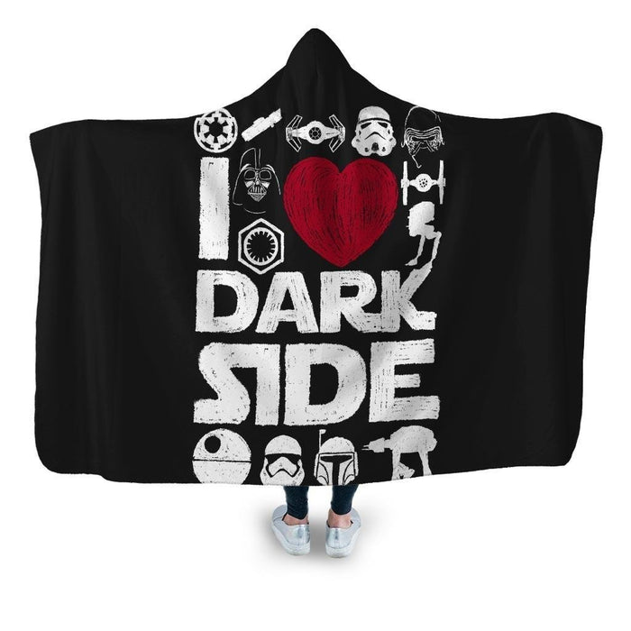 I Love Dark Side Hooded Blanket - Adult / Premium Sherpa