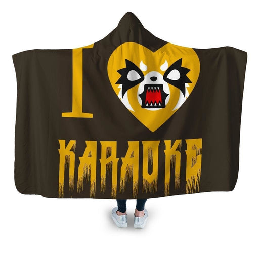 I Love Karaoke Hooded Blanket - Adult / Premium Sherpa