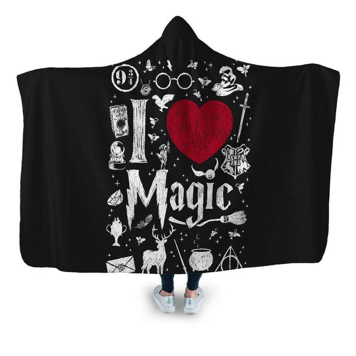 I Love Magic Hooded Blanket - Adult / Premium Sherpa