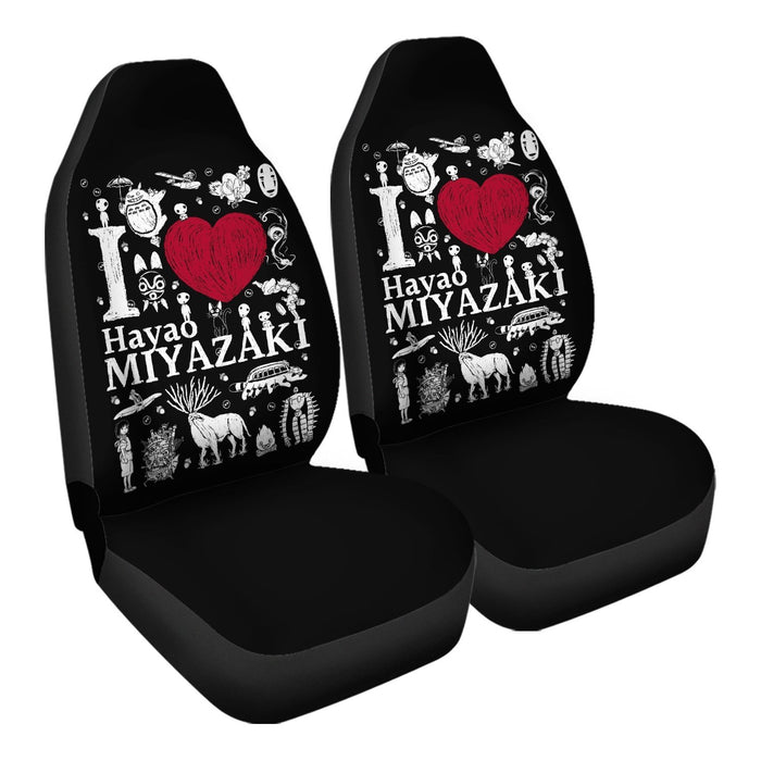 I Love Miyazaki Car Seat Covers - One size