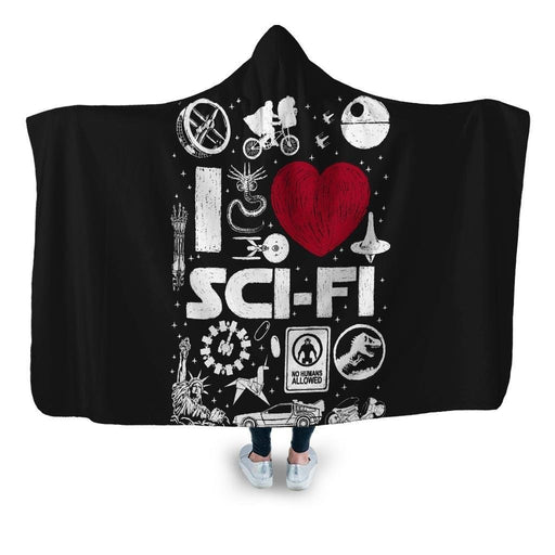 I Love Scifi Hooded Blanket - Adult / Premium Sherpa