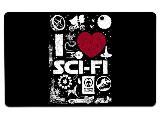 I Love Scifi Large Mouse Pad