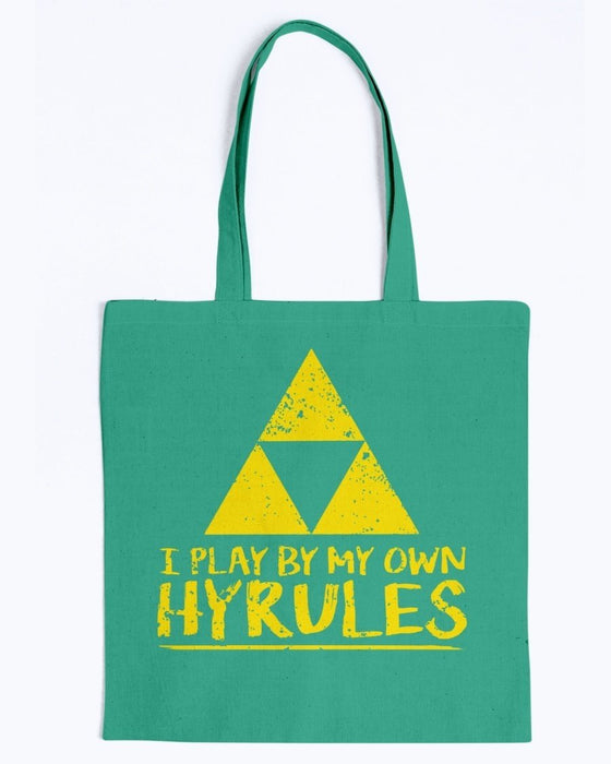 I Play By My Own Hyrules Canvas Tote - Kelly Green / M