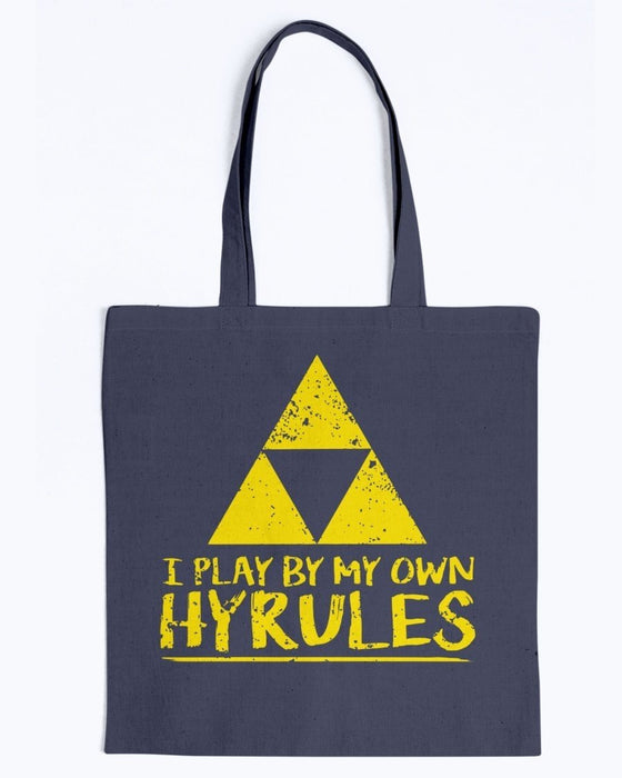 I Play By My Own Hyrules Canvas Tote - Navy / M