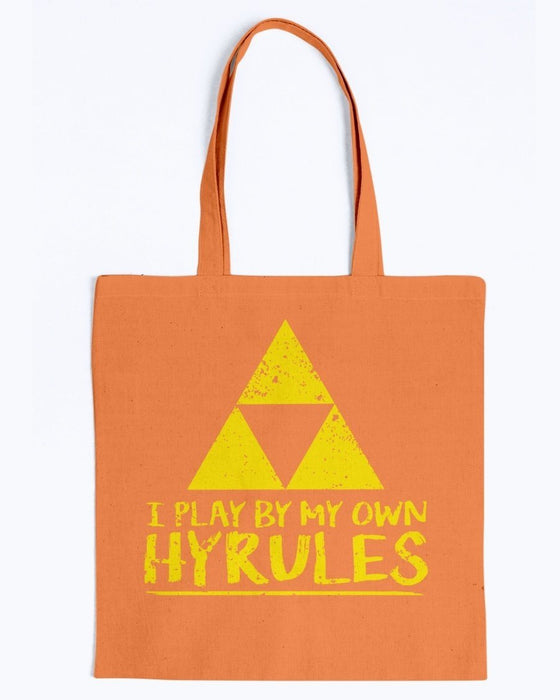 I Play By My Own Hyrules Canvas Tote - Orange / M