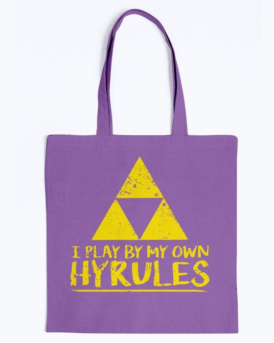 I Play By My Own Hyrules Canvas Tote - Purple / M