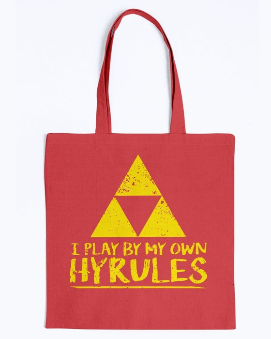 I Play By My Own Hyrules Canvas Tote - Red / M