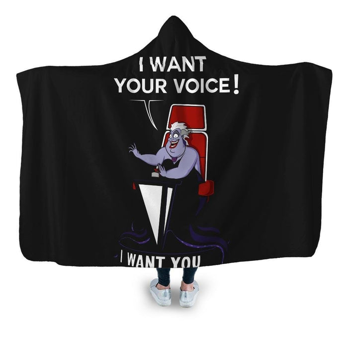 I Want Your Voice Hooded Blanket - Adult / Premium Sherpa