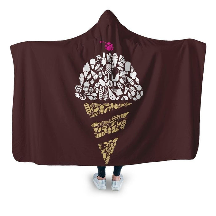 Ice Cream Hooded Blanket - Adult / Premium Sherpa