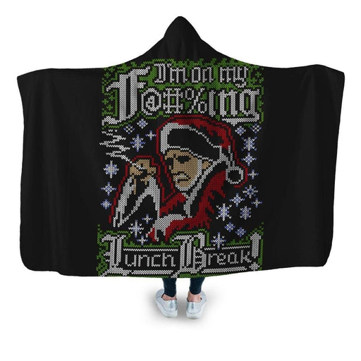 Im On My Fucking Lunch Break Hooded Blanket - Adult / Premium Sherpa