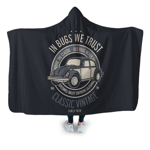 In Bugs We Trust Hooded Blanket - Adult / Premium Sherpa