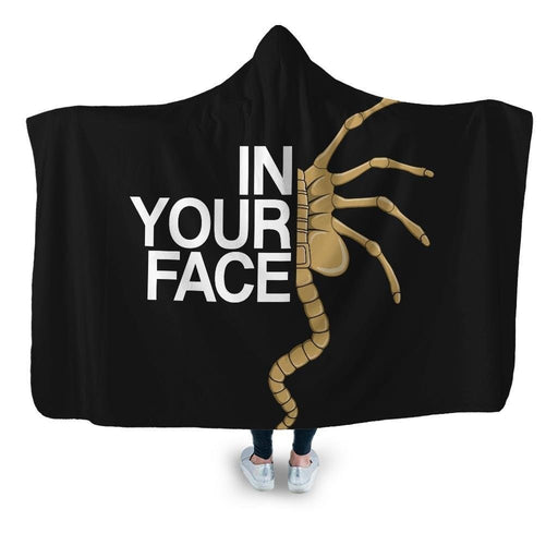 In Your Face Hooded Blanket - Adult / Premium Sherpa