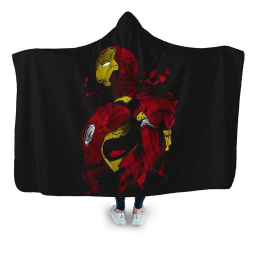 Iron Watercolor Hooded Blanket - Adult / Premium Sherpa