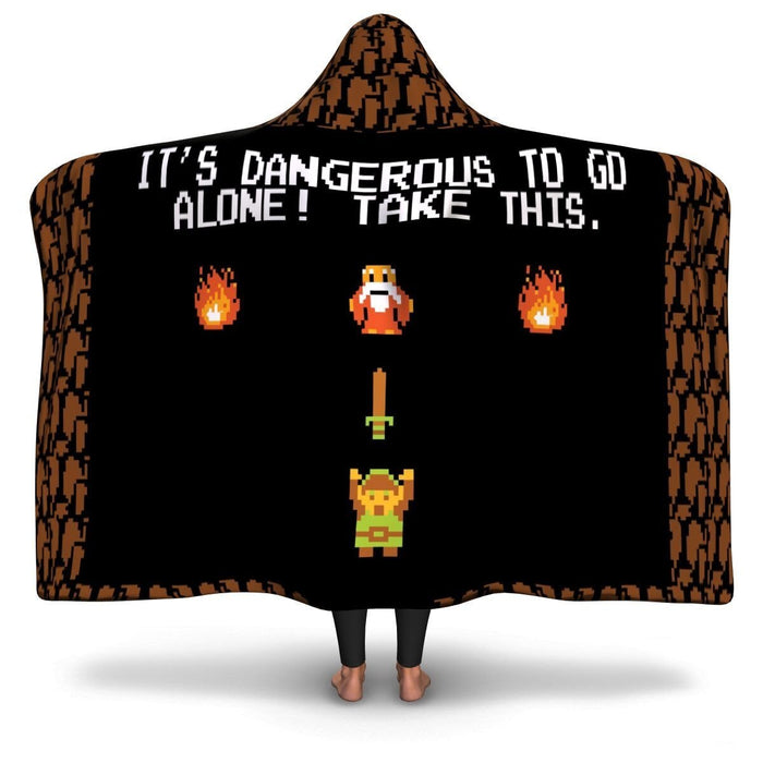 It’s Dangerous To Go Alone Hooded Blanket - Adult / Premium Sherpa