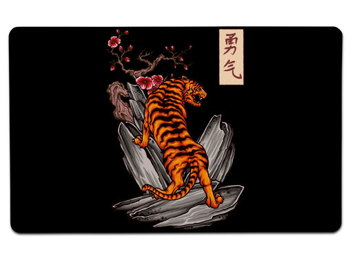 Japanese Tiger Courage Tattoo Large Mouse Pad - 10 x 16