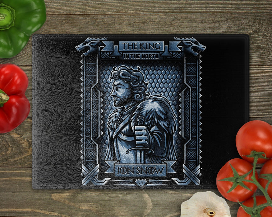 Jon Snow King In The North Blue Cutting Board