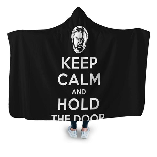 Keep Calm and Hold the Door Hooded Blanket - Adult / Premium Sherpa