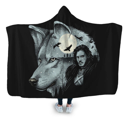 King Of Dire Wolves Hooded Blanket - Adult / Premium Sherpa