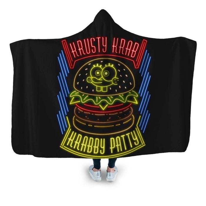 Krusty Krab Krabby Patty Hooded Blanket - Adult / Premium Sherpa