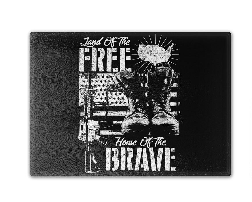 Land Of The Free Home Brave Bw Cutting Board