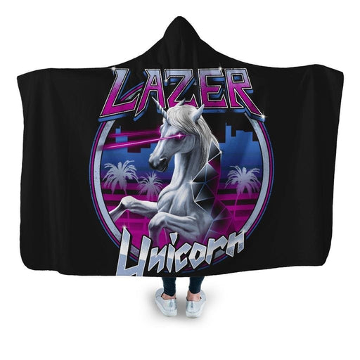 Lazer Unicorn Hooded Blanket - Adult / Premium Sherpa