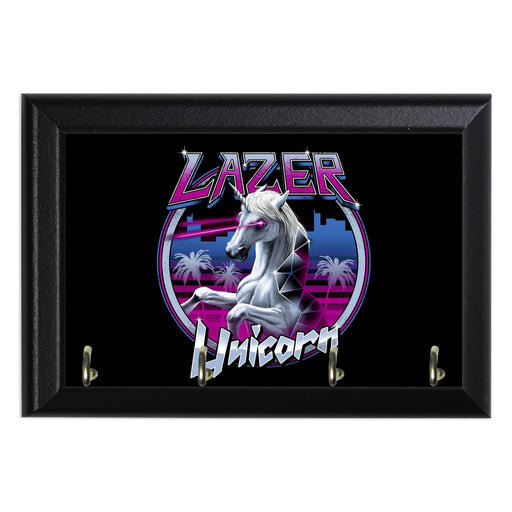 Lazer Unicorn Wall Plaque Key Holder - 8 x 6 / Yes