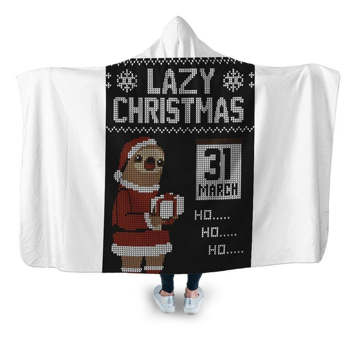 Lazy Christmas Hooded Blanket - Adult / Premium Sherpa