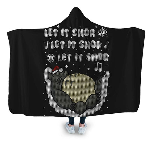 Let It Snor V1 Hooded Blanket - Adult / Premium Sherpa