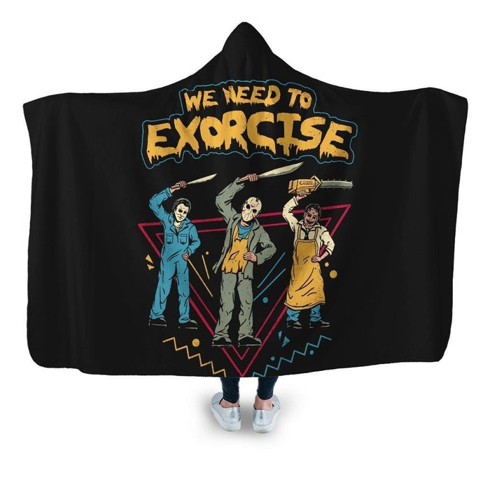 Let’s Exorcise Hooded Blanket - Adult / Premium Sherpa