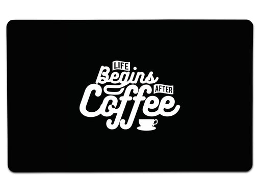 Life Begins After Coffee Large Mouse Pad