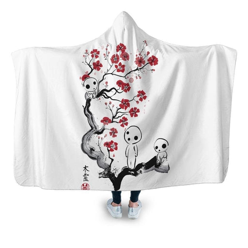 Little Forest Spirits Hooded Blanket - Adult / Premium Sherpa