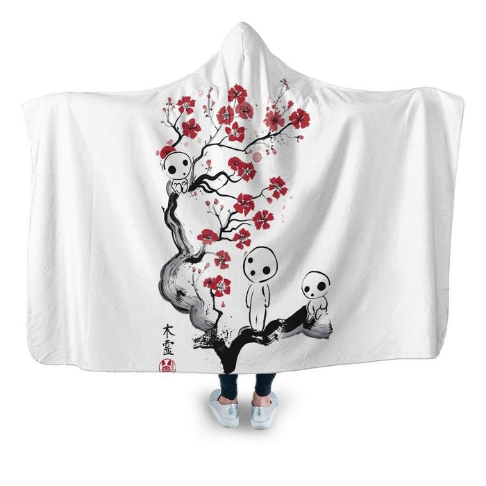 Little Forest Spirits Hooded Blanket - Adult / Premium Sherpa