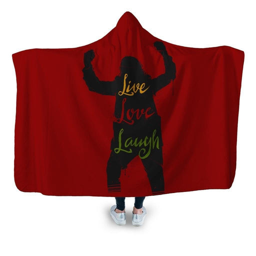 Live Love Laugh Hooded Blanket - Adult / Premium Sherpa