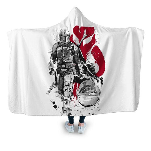 Lone Hunter And Cup Hooded Blanket - Adult / Premium Sherpa