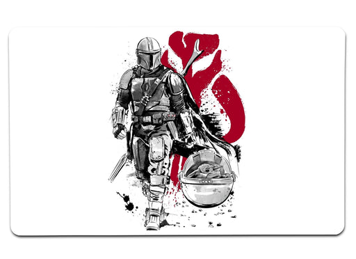 Lone Hunter And Cup Large Mouse Pad
