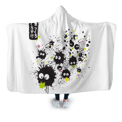 Makkuro Kurosuke Ink Hooded Blanket - Adult / Premium Sherpa