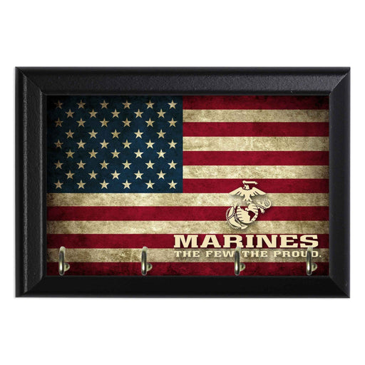 Marines American Flag Geeky Wall Plaque Key Holder Hanger