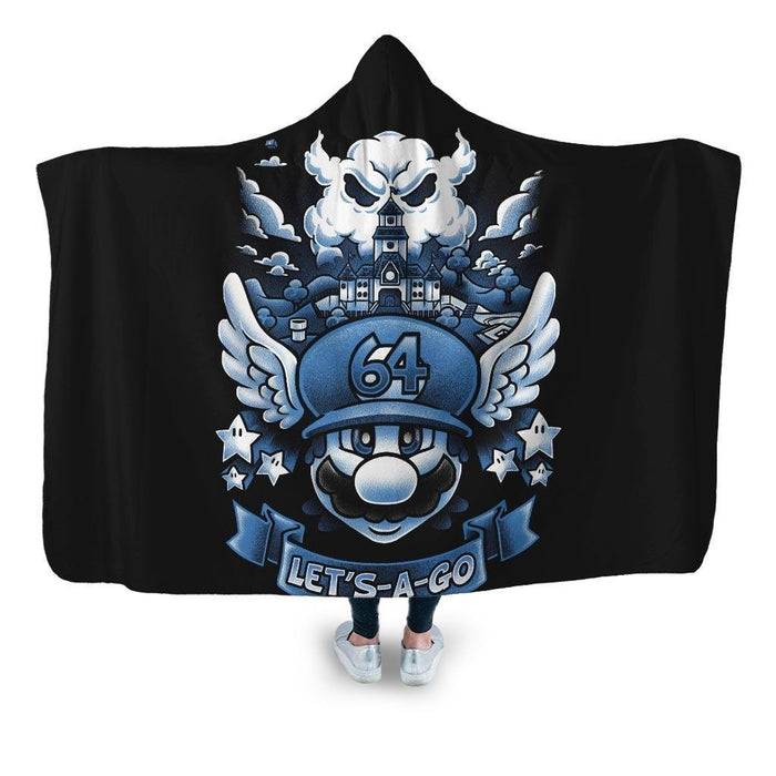 Mario 64 Tribute 2color Hooded Blanket - Adult / Premium Sherpa