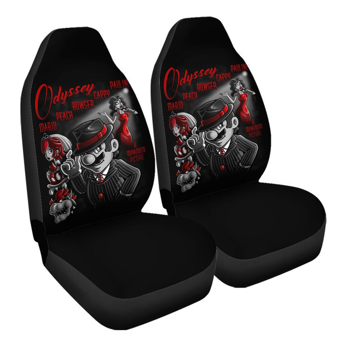 Mario Odyssey Noir Print2 Car Seat Covers - One size