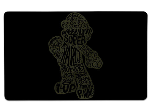 Mario Text Large Mouse Pad