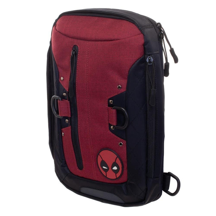 bioworld marvel deadpool laptop backpack Tactical Adult Backpack, Standard, Red and webbing puller Marvel Deadpool Sling/Hip Pack -