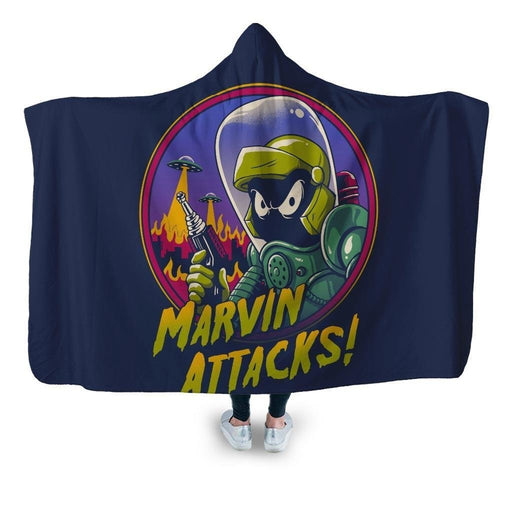 Marvin Attacks! Hooded Blanket - Adult / Premium Sherpa